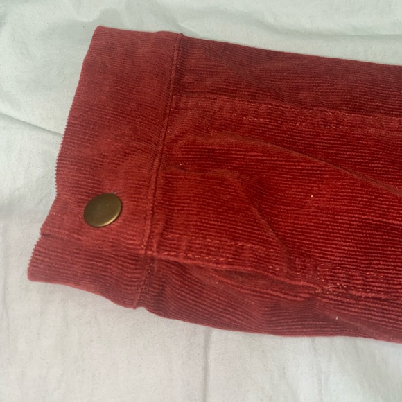 Red Corduroy Cropped Jacket - Picture 9 of 12